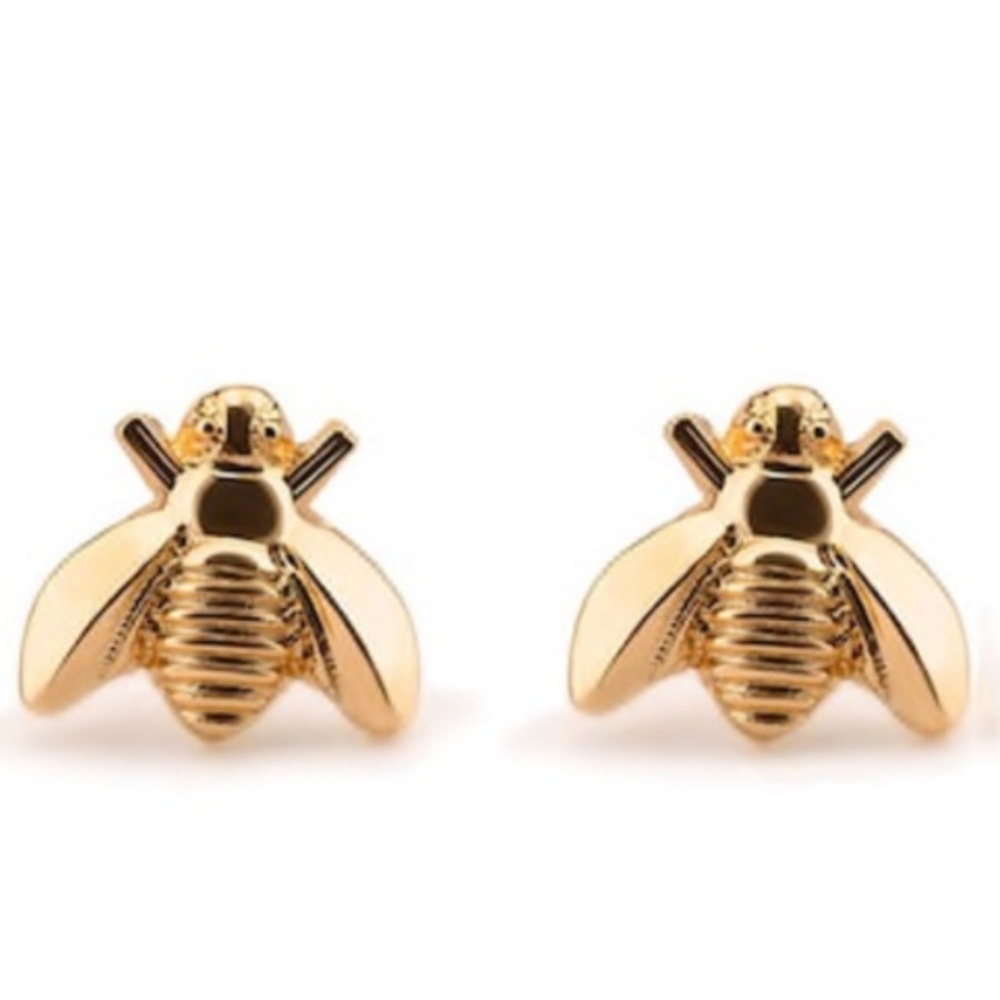 Gold Bee Stud Earrings